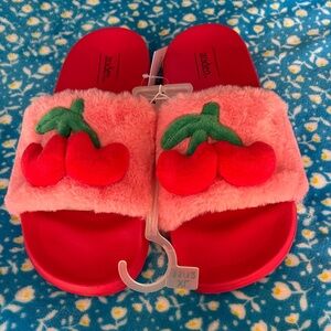 Auden Ladies Cherry Slippers - Red and Pink